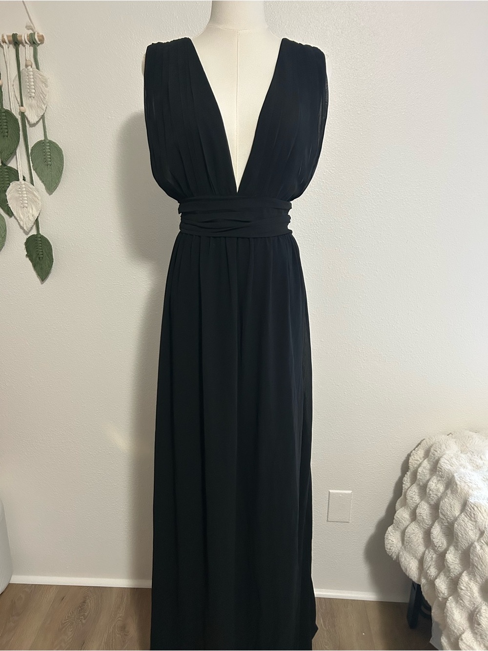 Lulu's Black Heavenly Hues Plunging Maxi Dress